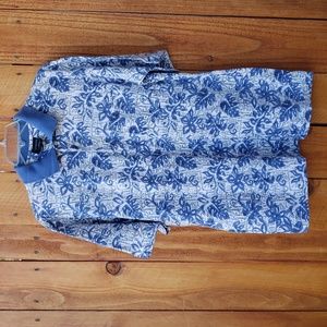 Cambridge Classics Polo Shirt Blue Island Print Medium